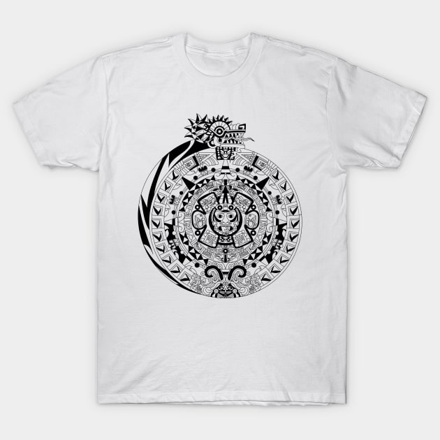 the aztec calendar in teotihuacan ecopop T-Shirt by jorge_lebeau